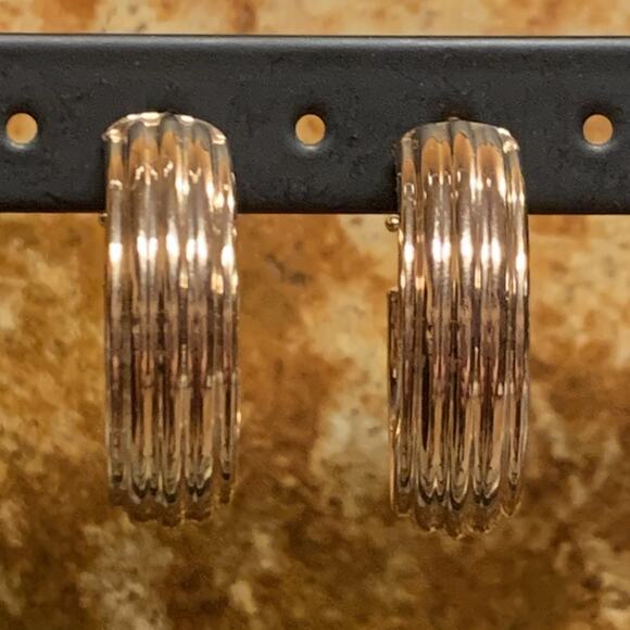 Milor Bronze Hoop Earrings in Rose Gold Made in Italy - Picture 3 of 9